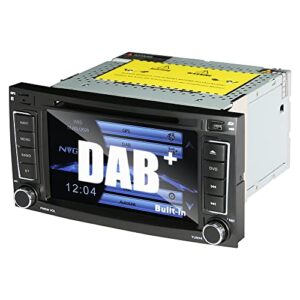 NVGOTEV Car Radio Compatible with VW Touareg T5 Multivan Autolink DVD Player GPS Navigation Bluetooth USB Supports Steering Wheel 16GB Free Map Card Built-in DAB