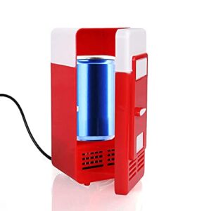 Discoball Mini Fridge Portable Small USB Cans Cooler Lightweight Fridge LED Light Mini Refrigerator for Drinks Food Skincare Dorm Travel Car Home