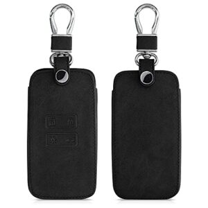 kwmobile Car Key Cover Compatible with Renault 4 Button Car Key Smart Key (only Keyless Go) - Synthetic Suede Key Fob Cover Case - Black