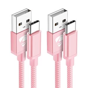 USB C Charger Cable 1M 2Pack Type C Charger Fast Charging 3A Lead Nylon Braided for Samsung Galaxy S23 S22 S21 S20 S10 S9 S8 A12 A13 A20e A21s A53 A51