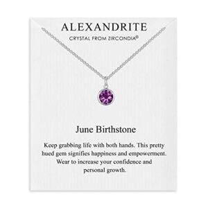 Philip Jones June (Alexandrite) Birthstone Necklace Created with Zircondia® Crystals