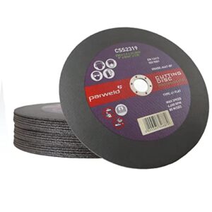 (Pack of 25) Parweld (9") 230mm x 1.9mm Thin Stainless Steel Cutting Discs - Metal Slitting Discs