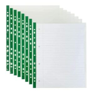 100 Pcs A4 Punched Pockets 10-15 Sheets 30 Micron for Folders Plastic Punch Pockets Filing Wallets Sleeves