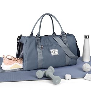 Gym Bag Womens Mens with Shoes Compartment and Wet Pocket