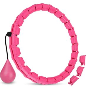 Smart Hula Hoop Fitness Hula Hoop with Ball Smart Hula Ring Hoops Weighted Hula Circle 24 Detachable Fitness Ring with 360 Degree Auto-Spinning Ball Gymnastics Adult Fitness