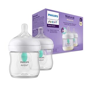 Philips Avent Natural Response Baby Bottle - 2X 125ml Baby Milk Bottle with AirFree Vent