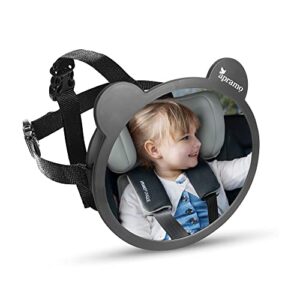 APRAMO Baby Car Mirror with Ears for Back Seat Adjustable Baby Rear View Car Mirror Safe and Adjustable