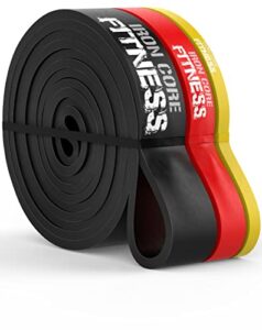 Pull up Resistance Bands Sets - for Strength Power Flexibility Training Pull Up Assist at Home or Gym by Iron Core Fitness. eBooks and Workout Chart Included.