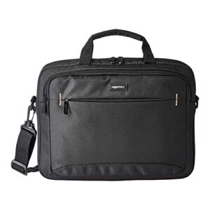 Amazon Basics Compact Laptop Shoulder Bag Carrying case with Accessory Storage Pockets (14 inch - 35.6 cm) Black
