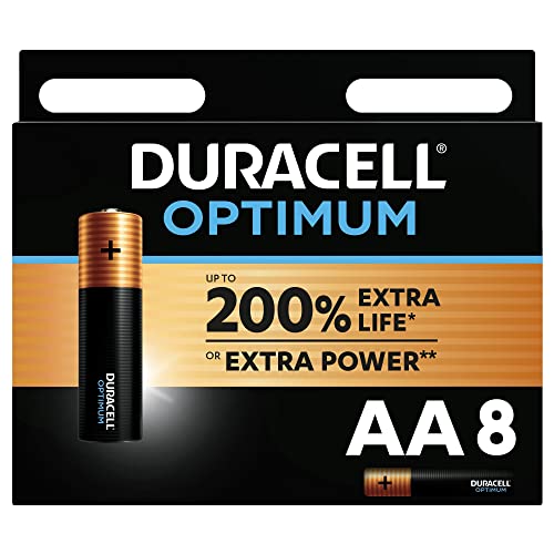 Duracell Optimum AA Alkaline Batteries [Pack of 8] 1.5 V LR6 MX15
