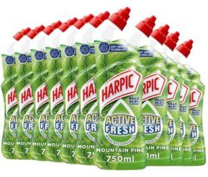 Harpic Active Fresh Toilet Cleaner Gel l Removes Limescale & Stains l Scent: Mountain Pine l Size: Pack of 12
