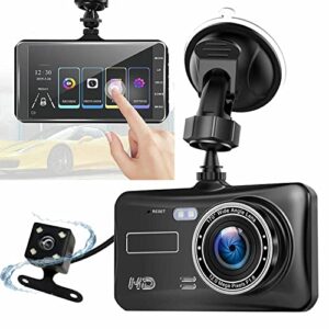Dash Cam Front and Rear 1080P Full HD Dual Dash Camera In Car Camera Dashboard Camera Dashcam for Cars 170 Wide Angle HDR with 4.0" Touchscreen LCD Display Night Vision Motion Detection and G-senso