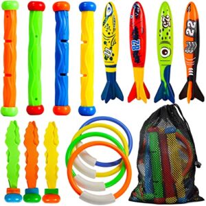 Jiosdo 16Pcs Diving Toys Swimming Pool Toy Set