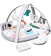 Lupantte Baby Play Mat with Replaceable Washable Mat Covers, Activity Gym Mat for Baby Tummy Time...