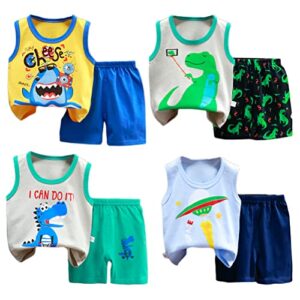 XM-Amigo 8 Pack of Boys Or Baby Boys Sleeveless T-Shirt Vest Tops Shorts Pants Outfits Clothes Sets