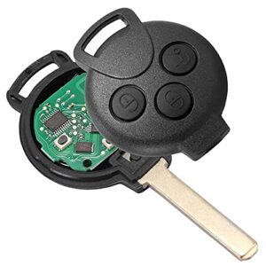 ASOOLL Fits for 3 Buttons Keyless Entry Remote Control Replacement Key Fob Mercedes-Benz Smart Fortwo 2007-2013 Replacement for FCC ID: PCF7941(433MHZ)