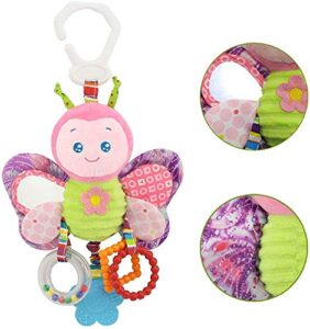 Antrect Baby Toy Clip On Baby Pram Toy Pushchair Toy with Baby Teether Newborn Sensory Toy for Babies Boys Girls From 0-6 Months+