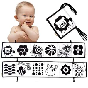 Angusiasm Black and White High Contrast Soft Book for Early Learning - Infant Toddles Boys Girls Baby Gifts