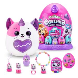 Rainbocorns Eggzania Surprise Mania Trixie the Kitten - Collectible Plush - Over 20 Surprises Inside