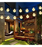 Garlocht Solar Garden Lights Outdoor, 30LED 16Ft/5M Globe String Lights, Solar Fairy Lights Water...