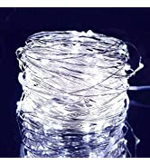 [2 Pack] Fairy Lights Battery, 2×100 LED Battery Operated String Lights, 33Ft Copper Wire Outdoor...