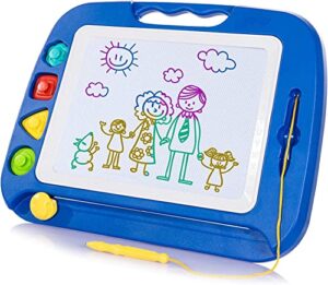SGILE Large Magnetic Drawing Board - 4 Colors 42×33cm Doodle Pad with 4 Stamps for Toddlers