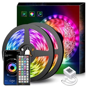 Mexllex LED Strip Lights 30M (2X15M) Music Sync Color Changing RGB LED Strip 44-Key Remote