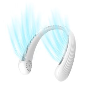 GOANDO Portable Neck Fan Rechargeable Bladeless Mini Neck Fan 5000mAh Personal Fan 3 Speeds Adjustable Neckband Hands Free Portable Fan for Travel Sports Outdoo