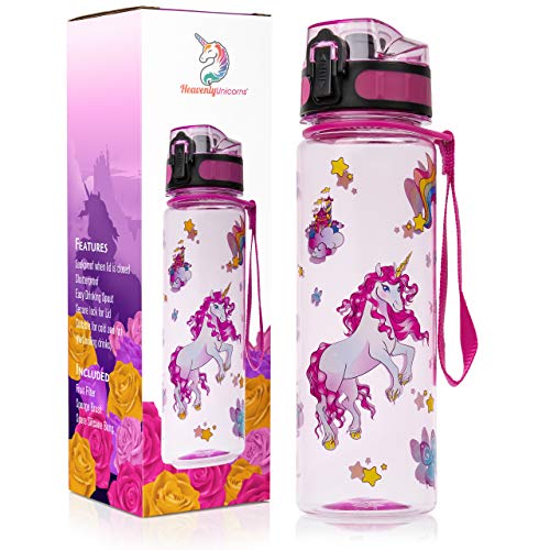 HeavenlyUnicorns Childrens Kids Water Drink Bottle