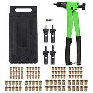 Justech 10" Rivet Nut Gun Hand Riveter Rivet Gun Riveting Tools with 100PCs Nut Setting System M3 M4 M5 M6