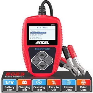 ANCEL BA101 Professional 12V 100-2000 CCA 220AH Automotive Load Battery Tester Digital Analyzer Bad Cell Test Tool for Car/Boat/Motorcycle and More