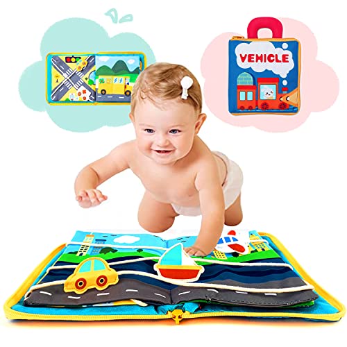 Richgv Baby Soft Plush Toys. Cloth Books for Newborn. The First Sensory Toy Book. Stroller & Pram Toys. Interactive 3D Activity Quiet Fabric Book. Early Educational Toy Gift for boy girl 0-24 months.