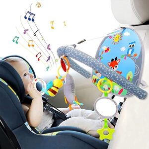 Car Seat Toy for Babies 0-6 Months: Double Sided Play and Kick Car Toy