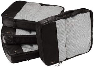 Amazon Basics Packing Cubes with Mesh Top Panel for Ventilation and Double Zipper Pulls - Large