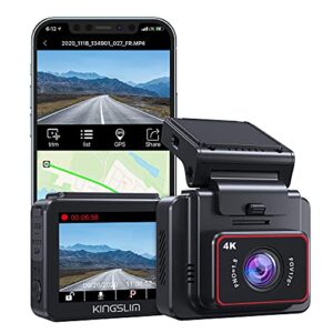 Kingslim D5 4K Dash Cam Front with WiFi - 2160P UHD Car Camera Dash Cam with GPS and Speed