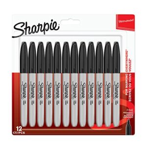 Sharpie Permanent Markers | Fine Point | Black | 12 Cou