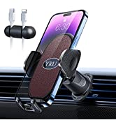 YRU [Upgraded Car Phone Mount, Sturdy Adjustable Shockproof Cell Phone Holder for Car Vehicle Cra...