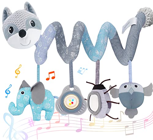 Spiral Pram Toys for Babies Wrap-Around Pram Pushchair Stroller/Car Seat/Crib Sensory Early Education Play Toy