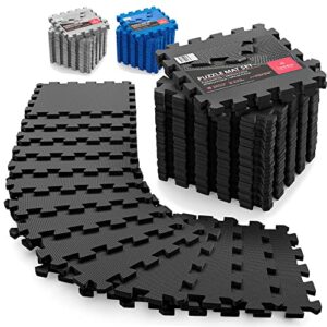 Interlocking Soft Foam Floor Mat - 18 Pieces Protective Gym Flooring Set