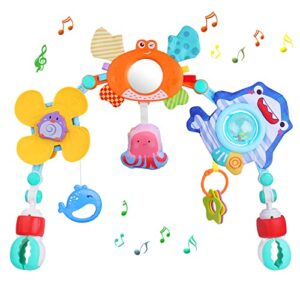 Baby Arch Pram Toy Baby Sensory Toys Ocean Theme Baby Mobile for Pushchairs Crib Arch Mobile Toy Pram for Newborn Toddler Boys Girls 0 3 6 9 12 Months