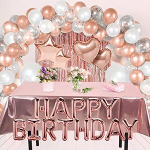 133Pcs Rose Gold Balloon Arch Kit - Happy Birthday Banner