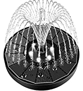 SZMP Solar Fountain Pump LED, Upgraded Solar Water Pump for Bird Bath Built-in 4000mAh Battery So...