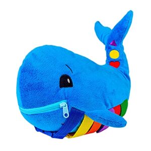 Buckle Toys - Blu Whale - Learning Activity Toy - Develop Motor Skills and Problem Solving - Counting and Color Recognition - Easy Travel Toy