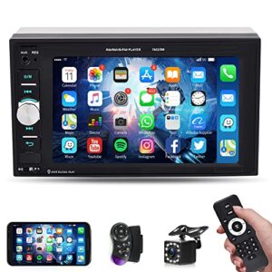 Double Din Car Stereo 6.2 Inch Touch Screen Car Radio Bluetooth Phone Charging Mirror Link FM DAC TF/USB Microphone Steering Wheel Remote Control Backup Camera