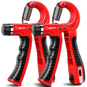 KDG Hand Grip Strengthener 2 Pack Adjustable Resistance(5-60KG) Forearm Exerciser，Grip Strength Trainer for Muscle Building and Injury Recovery for Athletes