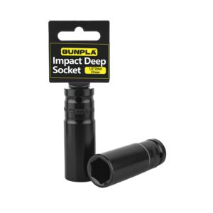 Gunpla 1/2 inch Deep Metric Impact Socket CR-V 21mm Heavy Duty High Torque Chrome Vanadium Steel Drive