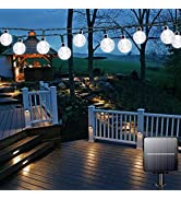Garlocht Solar Garden Lights Outdoor, 50LED 7M/24Ft Fairy Lights 8 Modes,Waterproof Crystal Ball ...