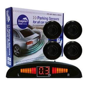 Dolphin DPS450 Reverse Parking Sensors In 32 Colours 4 Ultrasonic Radar Sensors Kit Audio & Display Alert System - Gloss Black