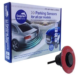 Dolphin DFM400 Reverse Parking Sensors Flush Mount OEM Style 4 Ultrasonic Radar Sensor Kit Audio Alert System - Gloss Black