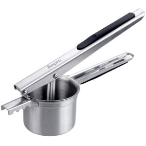 Anpro Potato Ricer - #304 Stainless Steel Potato Masher Fruit Press with Black Soft Touch Handles